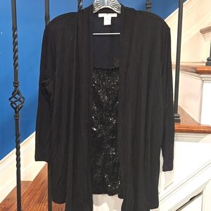 August Silk - M sequin cami / cardigan combination.
